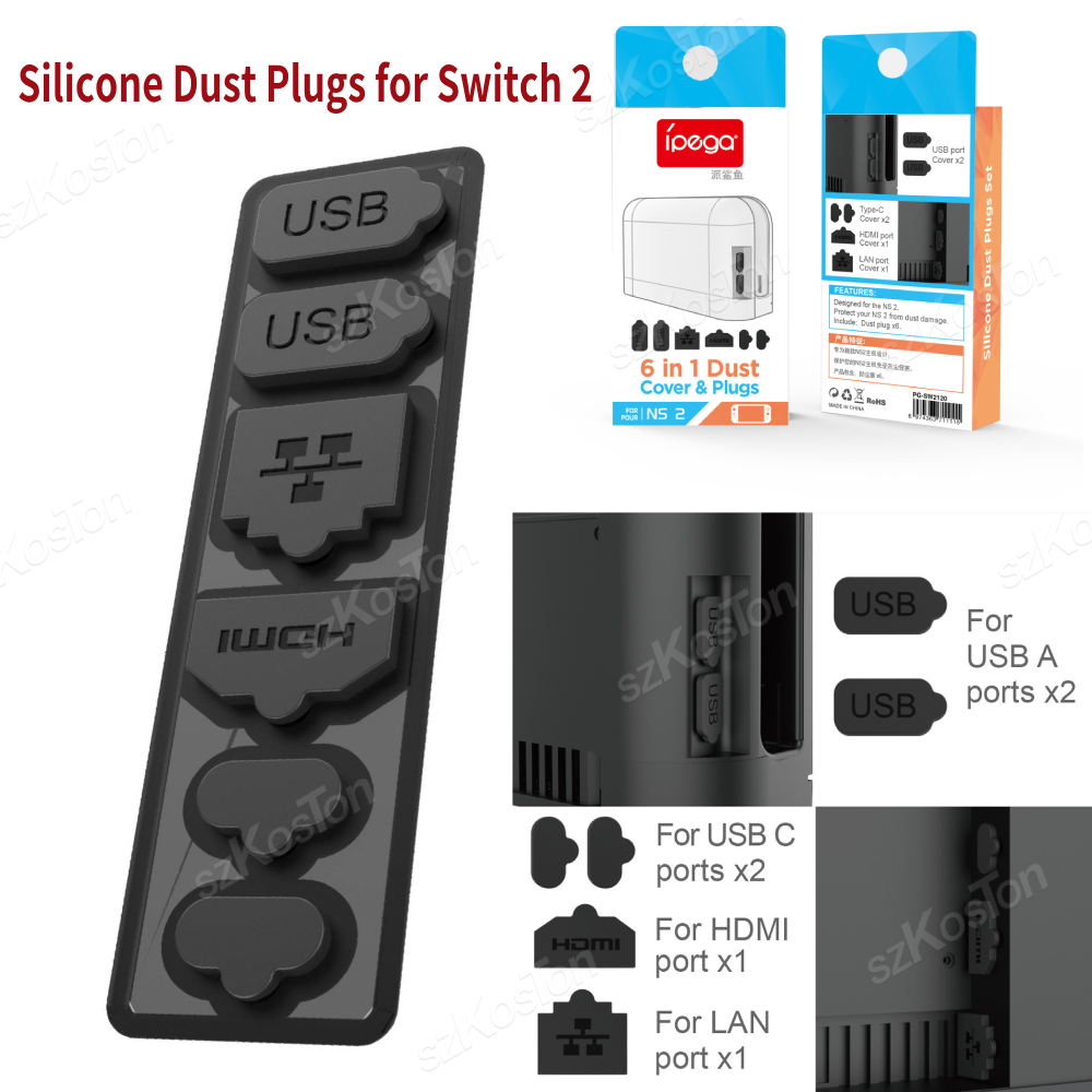 Gaming Console Buttons - Lot de bouchons anti-poussière en silicone