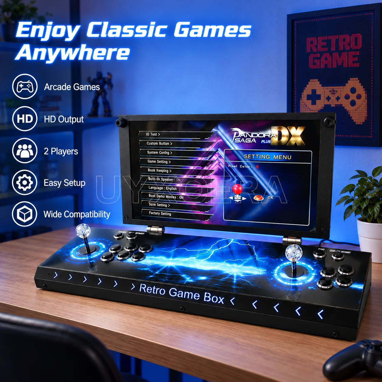 Système de jeu d'arcade rétro  - Gaming Console Display Case avis et prix